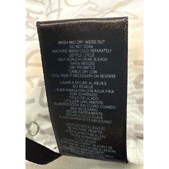 Karl Lagerfeld White Skinny Jeans Mid Rise Women’s 10 Ankle Raw Hem NWT - Picture 13 of 14